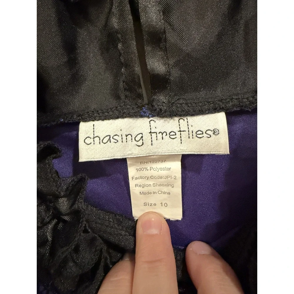 Chasing Fireflies Midnight Bandida Costume Child Sz 10 Zorro Dress Purple